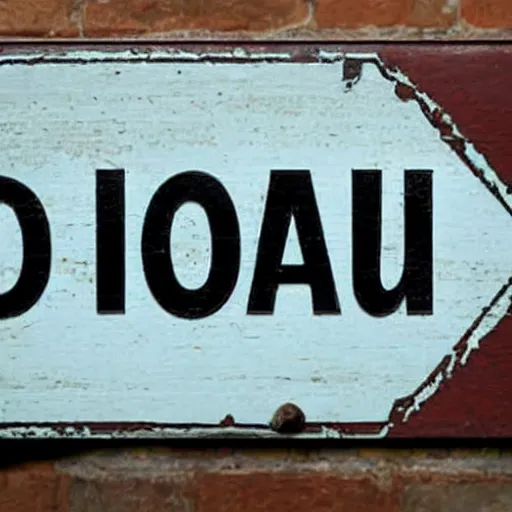 Prompt: a sign with written boal