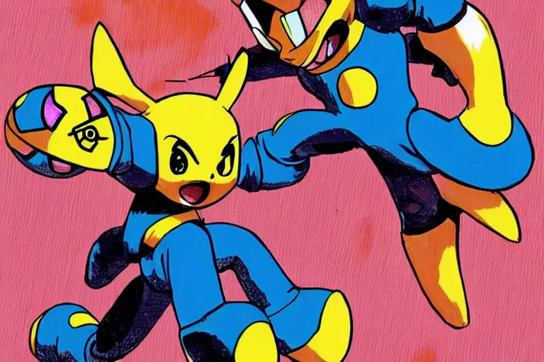 Image similar to Megaman as Pikachu, Junji Ito