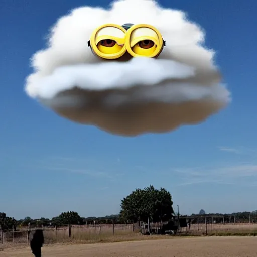 Prompt: a cloud shaped like a minion