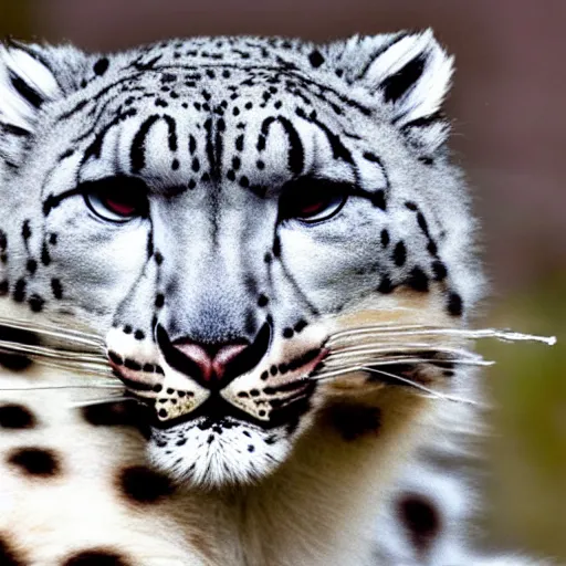 Image similar to Snow leopard smoking weed