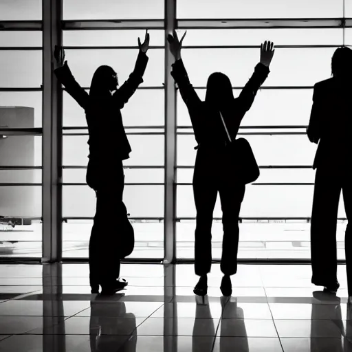 Image similar to waving goodbye to a friend at the airport, tears in our eyes, the friend stands in a distance, soft diffused light background