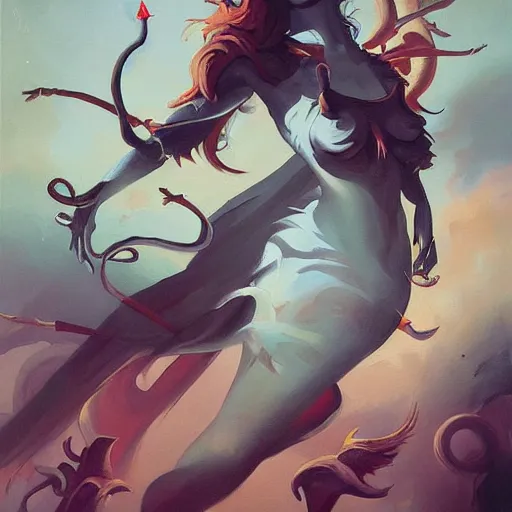 Image similar to A painting in the style of Peter Mohrbacher