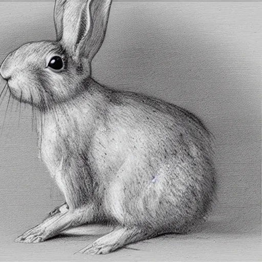 Prompt: a sketch by Da Vinci of a rabbit