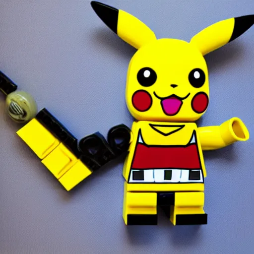 Prompt: pikachu as a lego