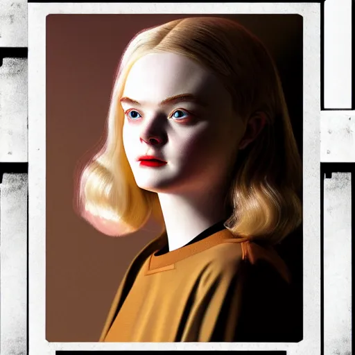 Image similar to portrait of Elle Fanning by Adam Adamowicz in the style of Fallout 3, Kodak Kodachrome film