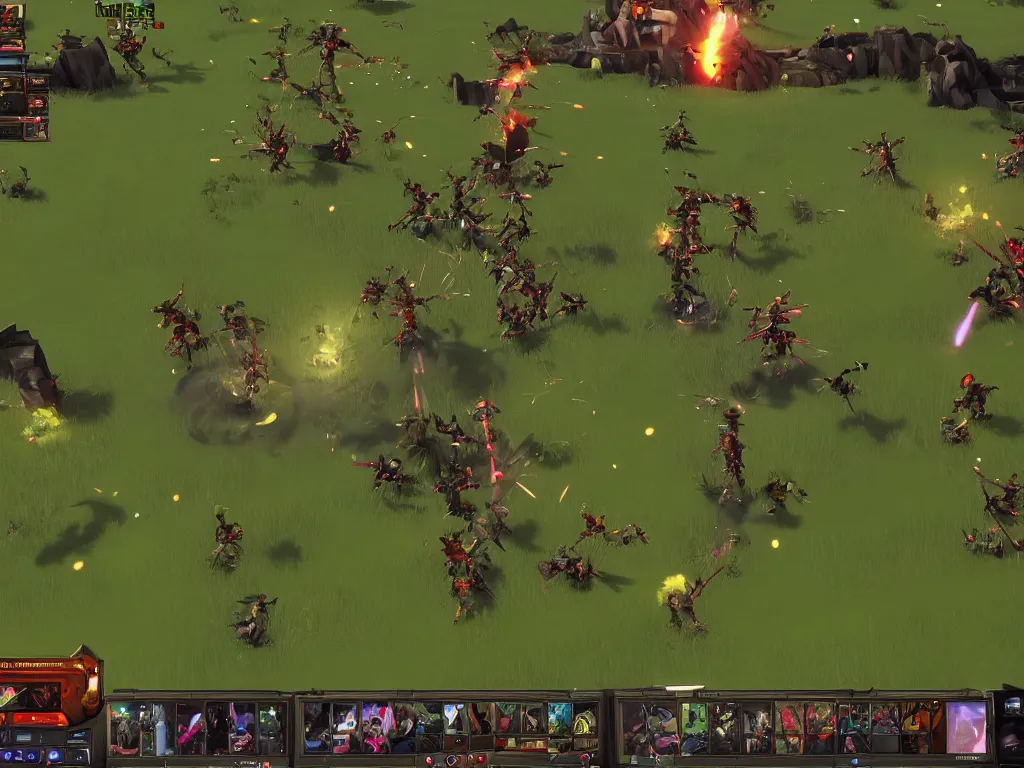 Prompt: Sniper is farming creeps, Dota 2 Screenshot