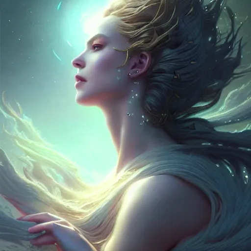 Image similar to star goddess, fine art, awesome fantasy book cover on pinterest, award winning, dark fantasy landscape, fantasy magic, intricate, elegant, sharp focus, cinematic lighting, highly detailed, digital painting, concept art, art by wlop and artgerm and greg rutkowski, masterpiece, trending on artstation, 8 k