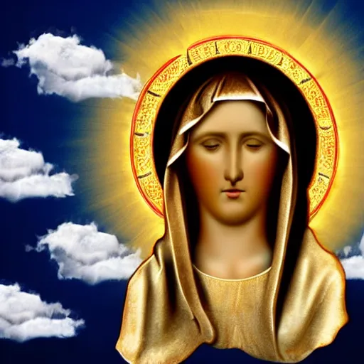 Image similar to clouds in the shape of virgin mary face