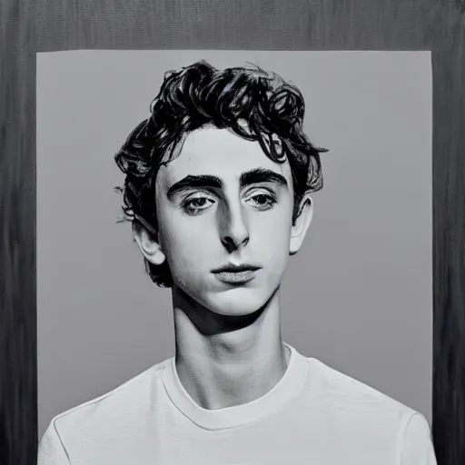 Image similar to a portrait of timothee chalamet by elizabeth payton from the museum of modern art