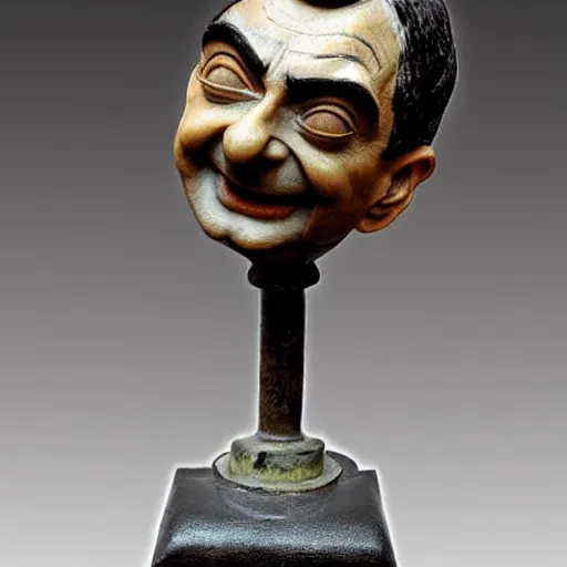 Prompt: antique sculpture of mr. bean