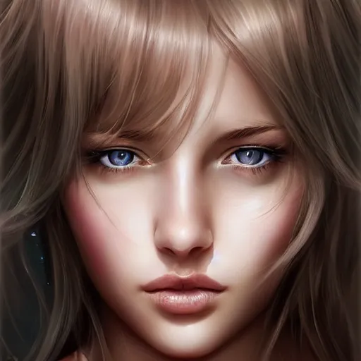 Image similar to marine, pretty face, young, gorgeous, beautiful girl, artgerm, unusual, attractive, cool tones, hd, 4 k, vfx, detailed,