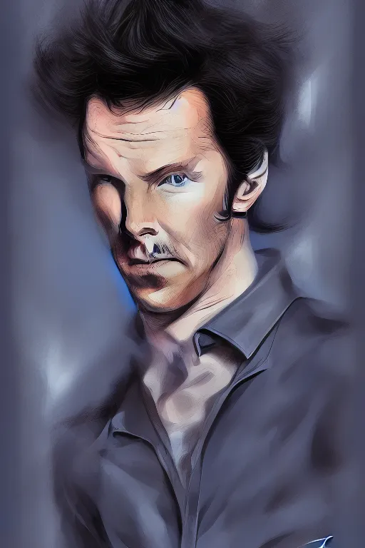 Prompt: Benedict cumberbatch as Wolverine high quality digital painting in the style of James Jean