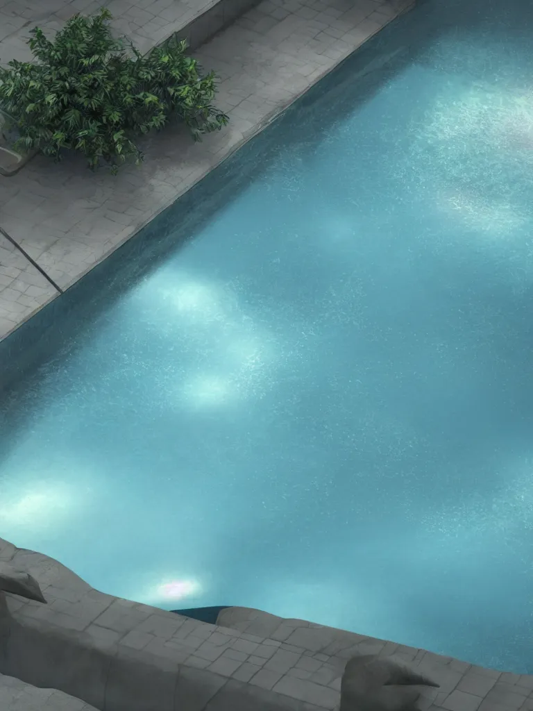 Prompt: octane render caustics of the bottom of a swimming pool by disney concept artists, blunt borders, rule of thirds