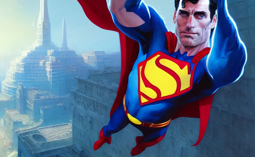 Image similar to highly detailed portrait of john hamm as superman, in dc comics, stephen bliss, unreal engine, fantasy art by greg rutkowski, loish, rhads, ferdinand knab, makoto shinkai and lois van baarle, ilya kuvshinov, rossdraws, tom bagshaw, global illumination, radiant light, detailed and intricate environment