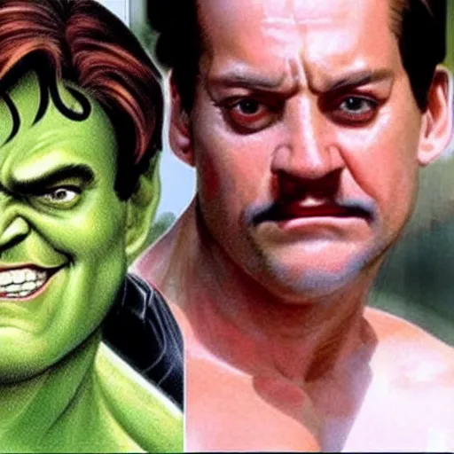 Prompt: tobey maguire as hulk hogan, hyper realistic