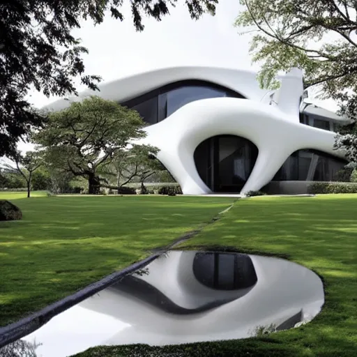 Image similar to house designed by zaha hadid