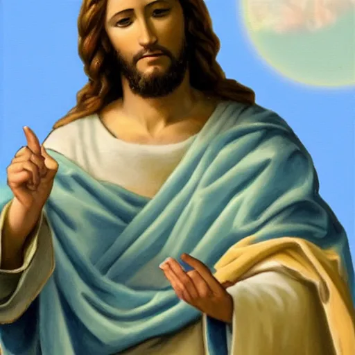 Image similar to jesus on the main line