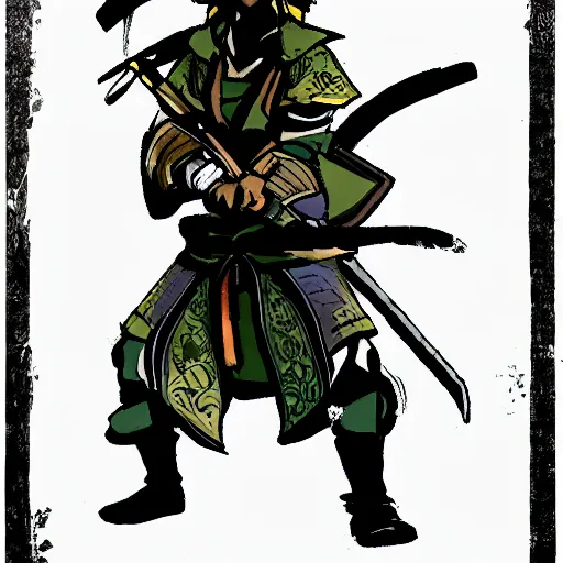 Prompt: Link in the style of Samurai