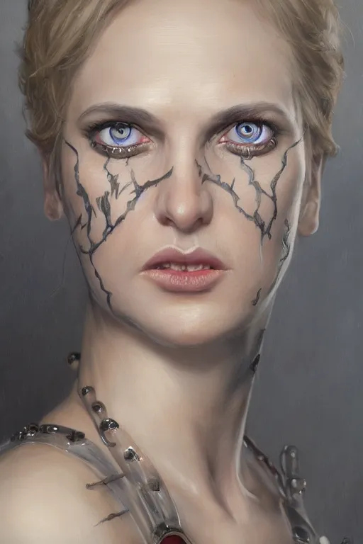 Image similar to suzanne von richthofen evil eyes, detailed, 8 k, trending on artstation, smooth, sharp focus artwork by mark arian, artgerm, mark keathley, greg rutkowski