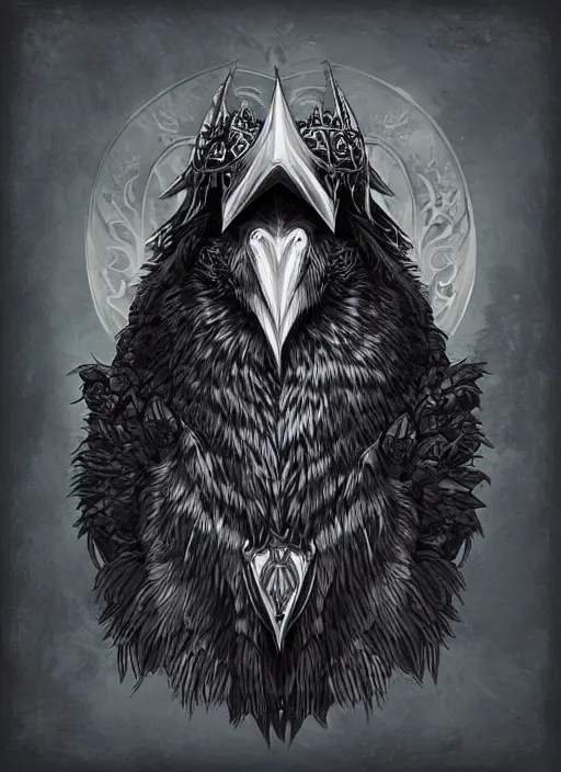 Image similar to raven warlock, wind magic, exquisite details, black beard, white background, by studio muti