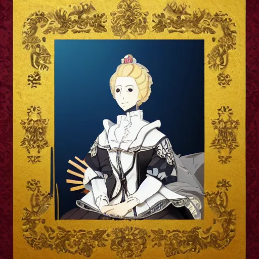 Image similar to portrait of catherine the great, anime fantasy illustration by tomoyuki yamasaki, kyoto studio, madhouse, ufotable, trending on artstation