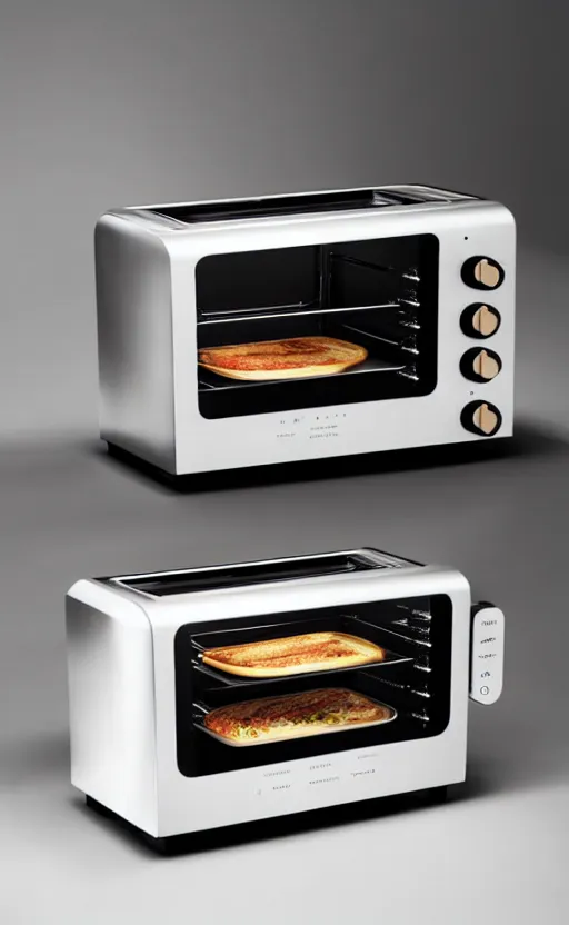 Image similar to a stylish electric toaster oven ; designed by marc newsom, zaha hadid, blonde, joseph and joseph, dieter rams ; natural materials ; industrial design ; behance ; le manoosh ; pinterest ; if design award ; reddot design award