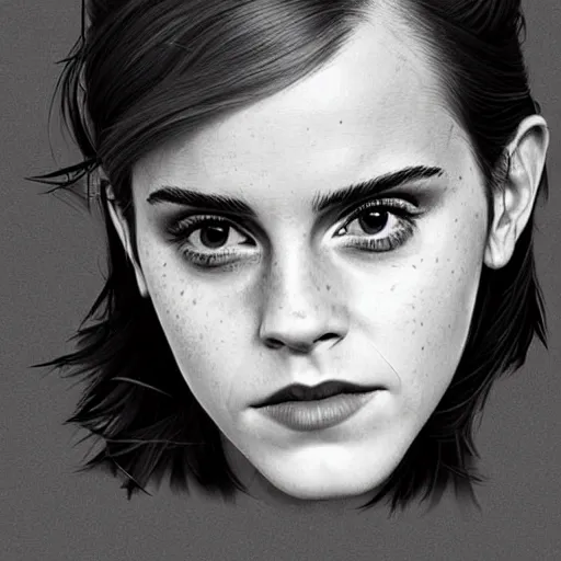 Image similar to Very funny actress Emma Watson looking like an old monkey, monkey, Emma Watson actress monkey face, like gorilla, chimpanzee, colorful painting on grey scale face, powerful , magic, thunders, dramatic lighting, intricate, wild, highly detailed, digital painting, artstation, concept art, smooth, sharp focus, illustration, art by artgerm and greg rutkowski and alphonse mucha, footage