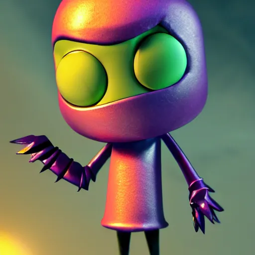 Image similar to photorealistic invader zim, award winning octane render