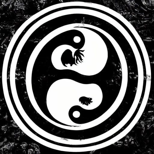 Image similar to yin Yang symbol by apes and horses