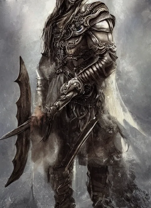 Image similar to warrior character portrait revenant old male hobbi fantasy