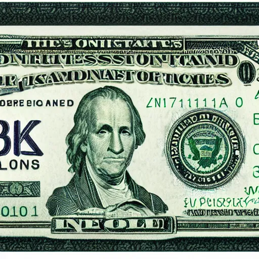 Prompt: united states one hundred dollar bill, intricate details, 8 k, print ready