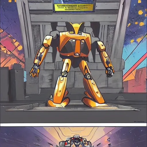 Prompt: mecha robot inside a Greek temple in style of Patrick Gleason and Marvel Comics, https://firebasestorage.googleapis.com/v0/b/noonshot-prod.appspot.com/o/midjourney%2Fimages%2Ff423f027-cf95-4bb1-94ca-d0d68da9f669?