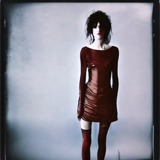 Prompt: kodak portra 4 0 0, wetplate, photo of a surreal artsy dream scene,, girl, weird fashion, photographed by paolo roversi style