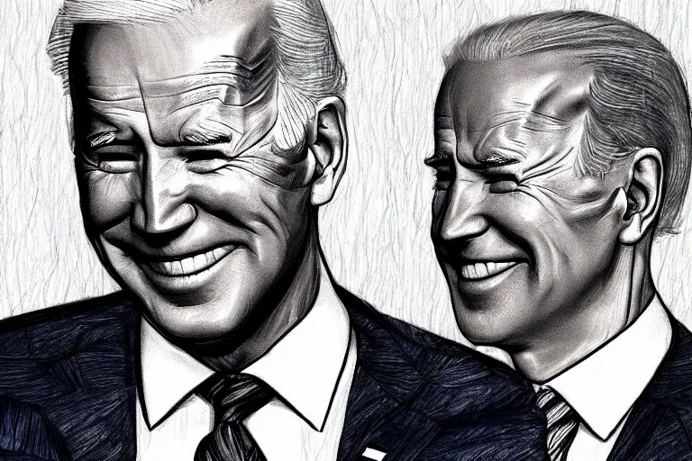 Image similar to biden drawn by deviantart, high quality