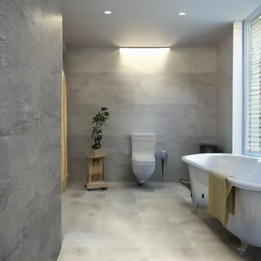 Prompt: an estate agent photo of a quirky bathroom, unreal engine