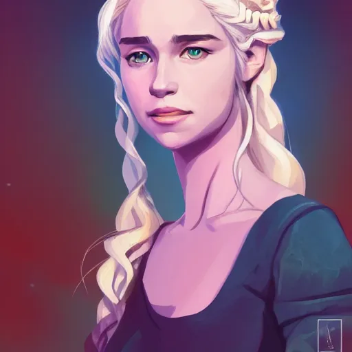 Image similar to portrait of daenerys targaryen from game of thrones, desert background, rich vivid colors, ambient lighting, dynamic lighting, 4k, HQ, official media, anime key visual, makoto shinkai, ilya kuvshinov, lois van baarle, rossdraws, detailed, trending on artstation