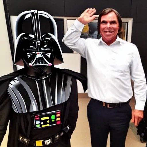 Image similar to Bolsonaro with Darth Vader Clothes