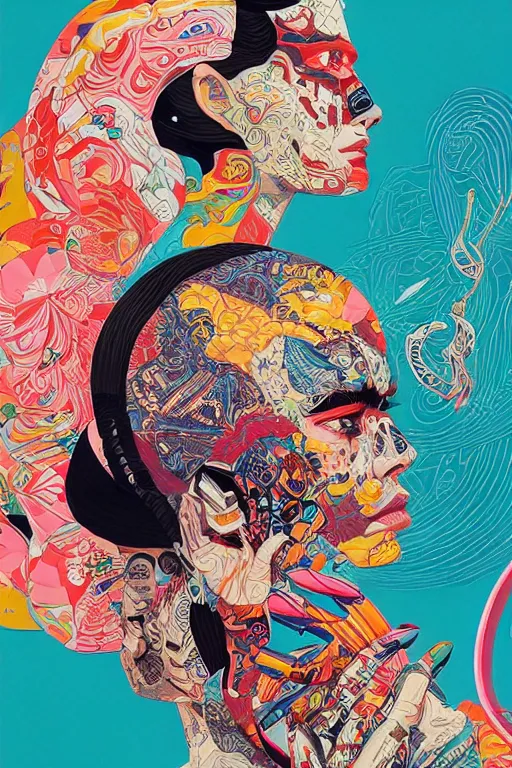 Image similar to Tristan Eaton, victo ngai, artgerm, evil playboy portrait