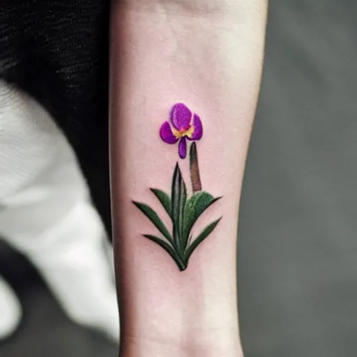 Image similar to simple tattoo of an orchid sprouting from the earth