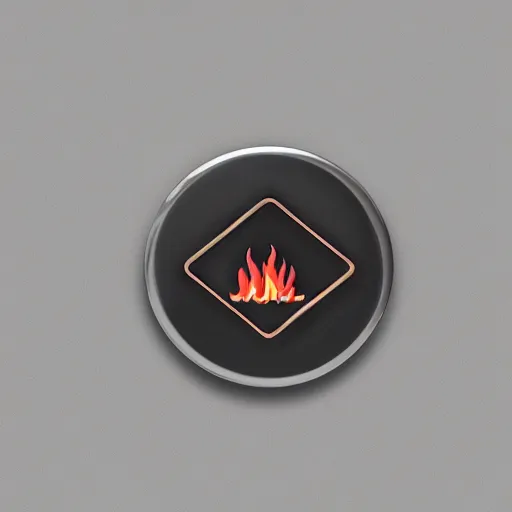 Image similar to a photo of a retro 1 9 7 0 s minimalistic clean fire warning label enamel pin, studio lighting, behance