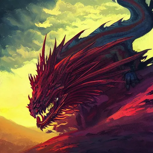 Prompt: dragon on mountain top by anato finnstark, by alena aenami, by john harris, by ross tran, by wlop, by andreas rocha