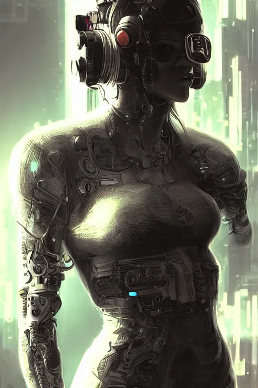 Prompt: entire body, cyberpunk, cyberpunk, female character, beautiful head, nice legs, concept art, artstation, intricate details, dramatic lighting