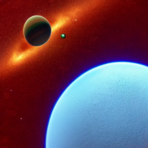 Prompt: alien planet, photographed by James Webb telescope