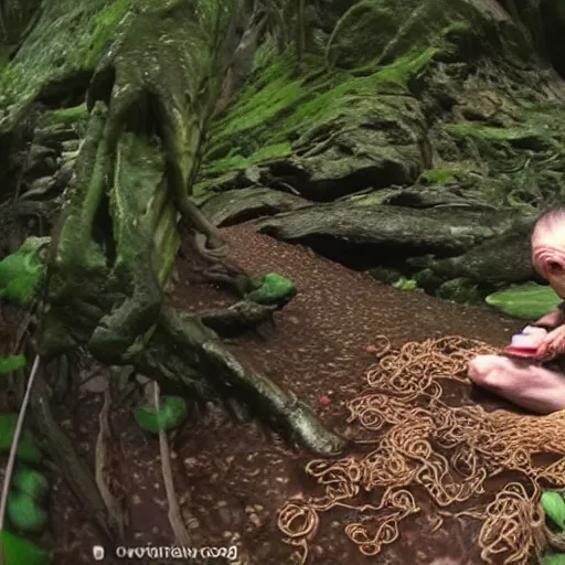 Image similar to Gollum eating ramen trail cam footage