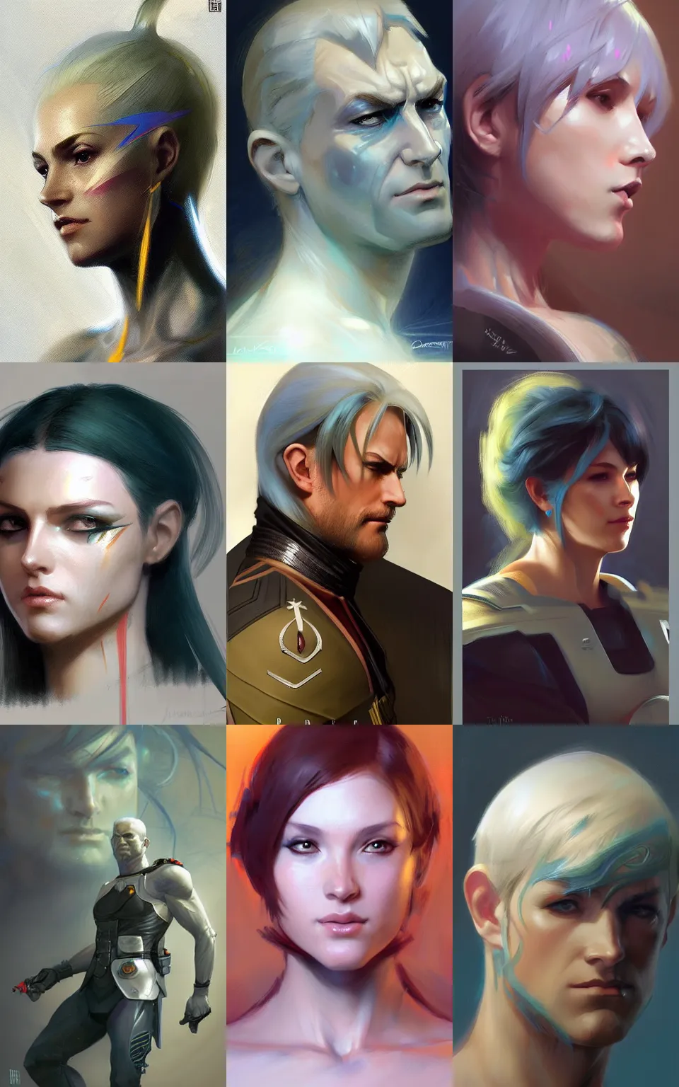 Prompt: character concept portrait, andorian, style in digital painting, concept art, smooth, sharp focus, illustration, from metal gear, by ruan jia and mandy jurgens and william - adolphe bouguereau, artgerm