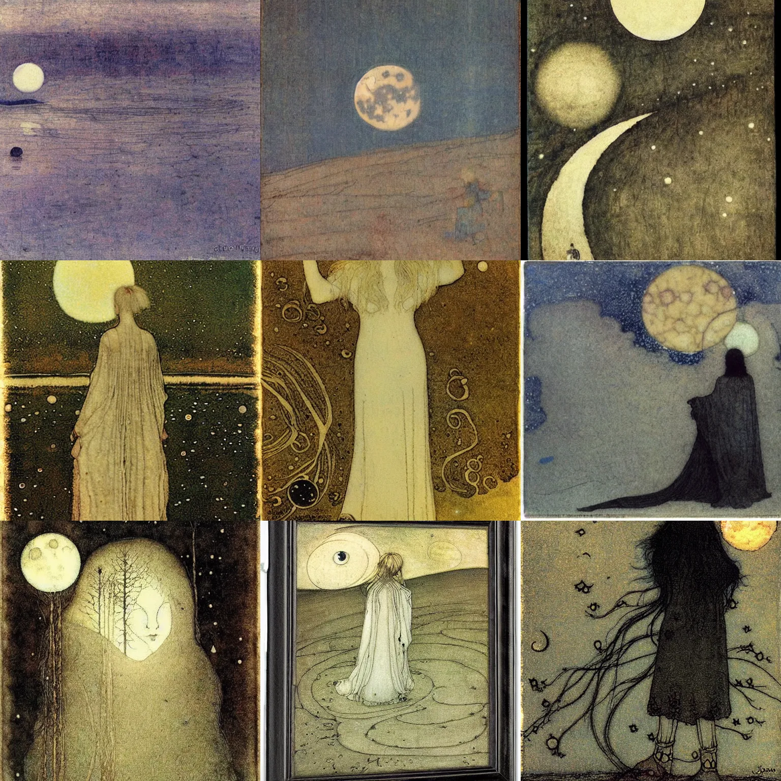 Prompt: the moon by john bauer