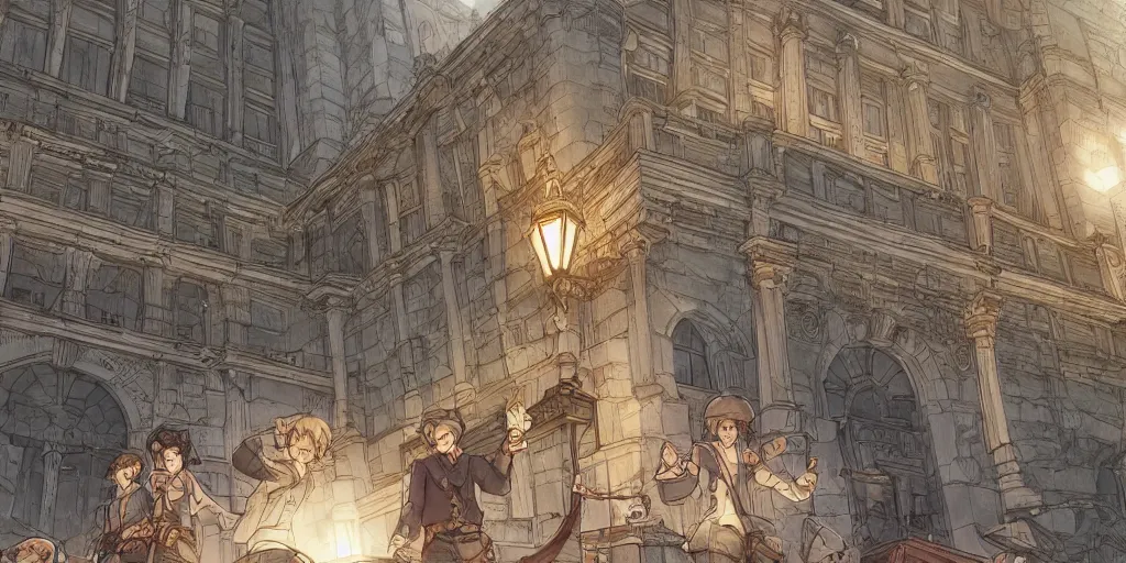 Image similar to but we refuse to believe that the bank of justice is bankrupt. ultrafine highly detailed colorful illustration, intricate linework, sharp focus, octopath traveler, final fantasy, unreal engine highly rendered, global illumination, radiant light, intricate environment