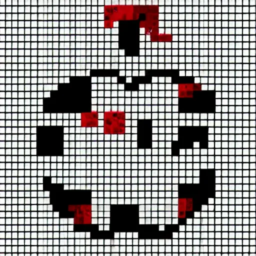 Image similar to an apple pixelated in red and black on a white background, pixel art by Mac Conner, reddit contest winner, pixel art, #pixelart, art, pixel perfect