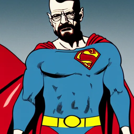 Image similar to walter white as superman