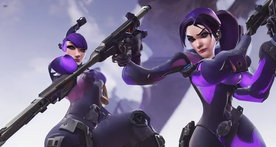 Image similar to widowmaker, overwatch, 4 k, screenshot, high detailed